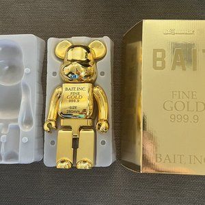 NEW RARE Bait x Bearbrick Gold Bar 999.99 400% ComplexCon Exclusive